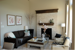 small living room decorated with neutral palette
