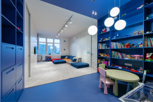 blue toddler playroom extension