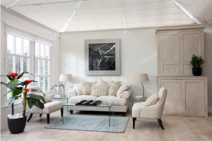 A neutral colour scheme living room