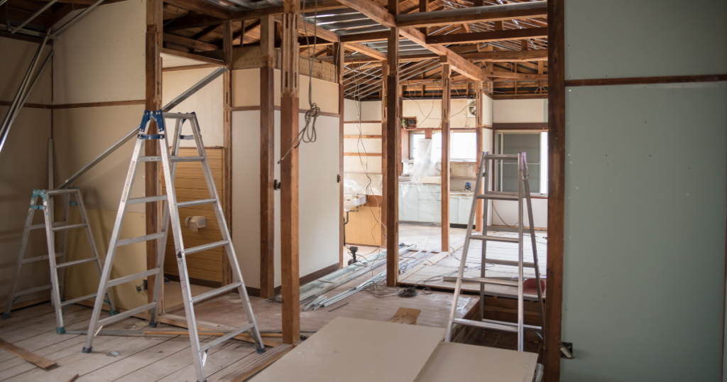 old home stripped down to the bare-bones